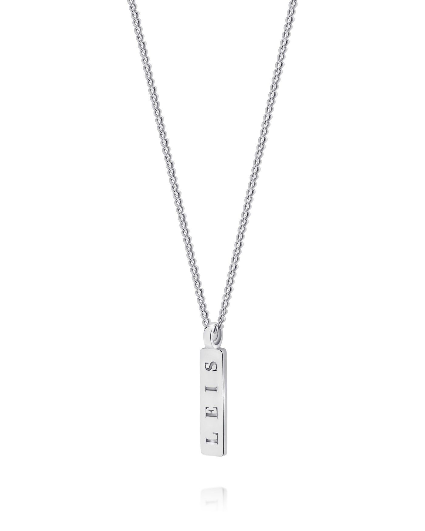 Men's silver Minimal necklace  - 2