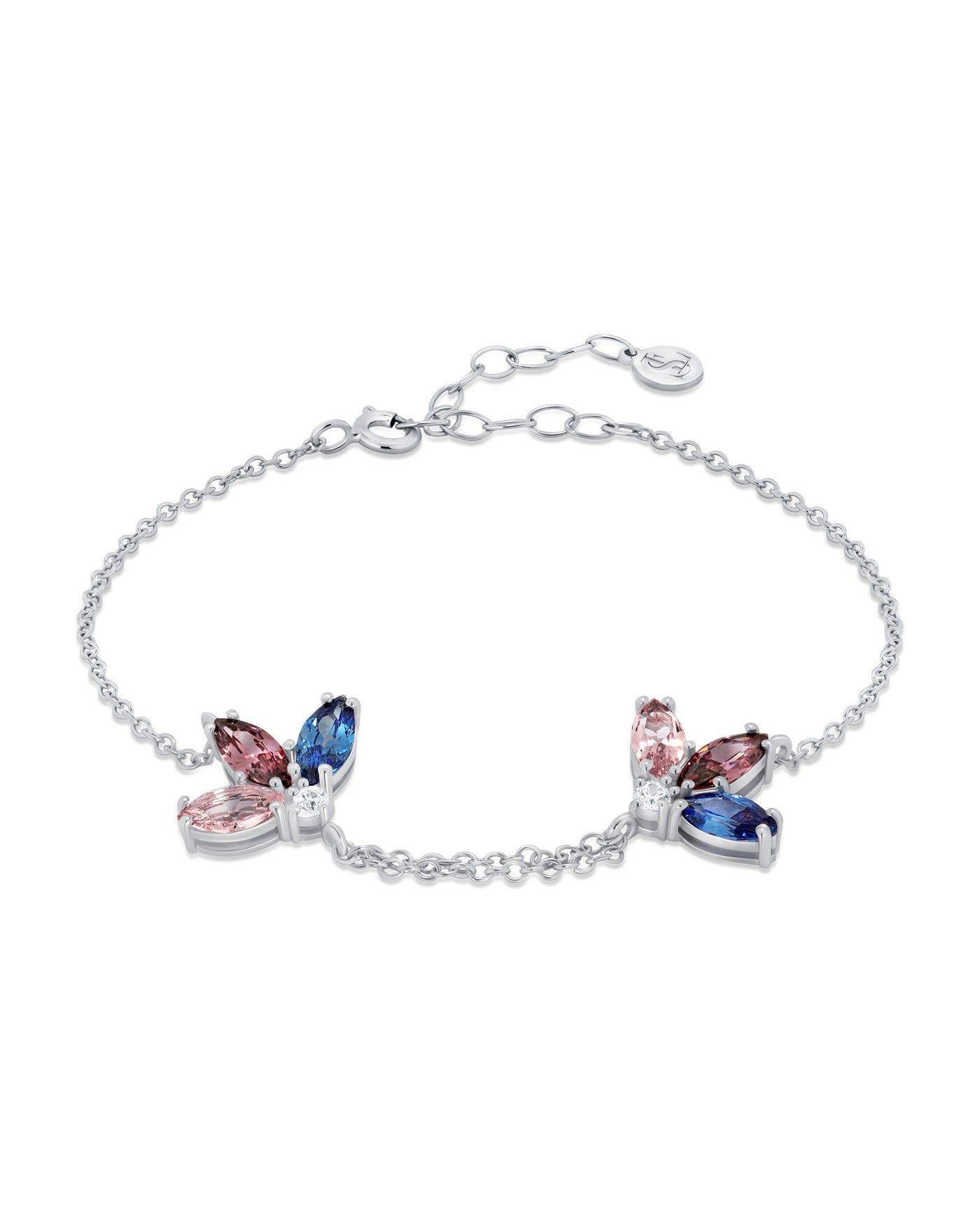 Blume Armband Fiore mit Rhodolith und Saphir  - 2