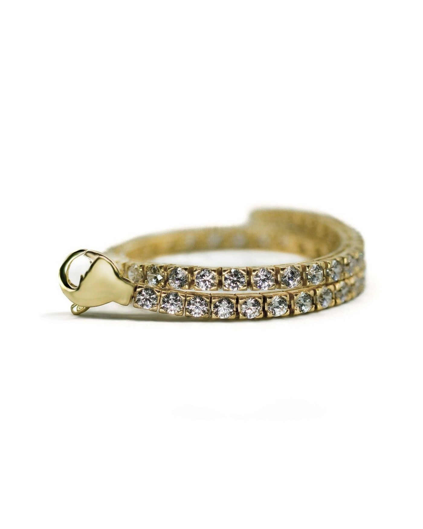 Silver plated gold plated Tennis bracelet with white zircons  - 3