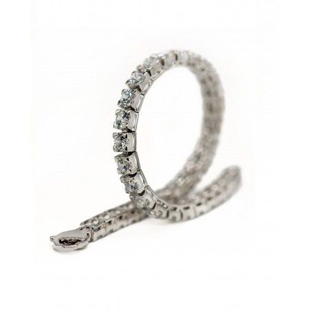 Bracciale tennis in argento rodiato con zirconi bianchi 4mm  - 2