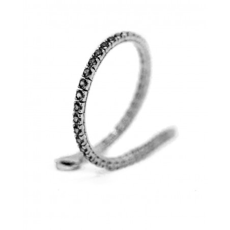 Silbernes Tennisarmband rhodiniert schwarz mit schwarzem Zirkonia  - 5