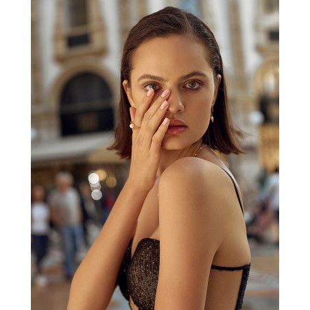 Gold-gilded ring with natural cultured pearl Fresh Water  - 4