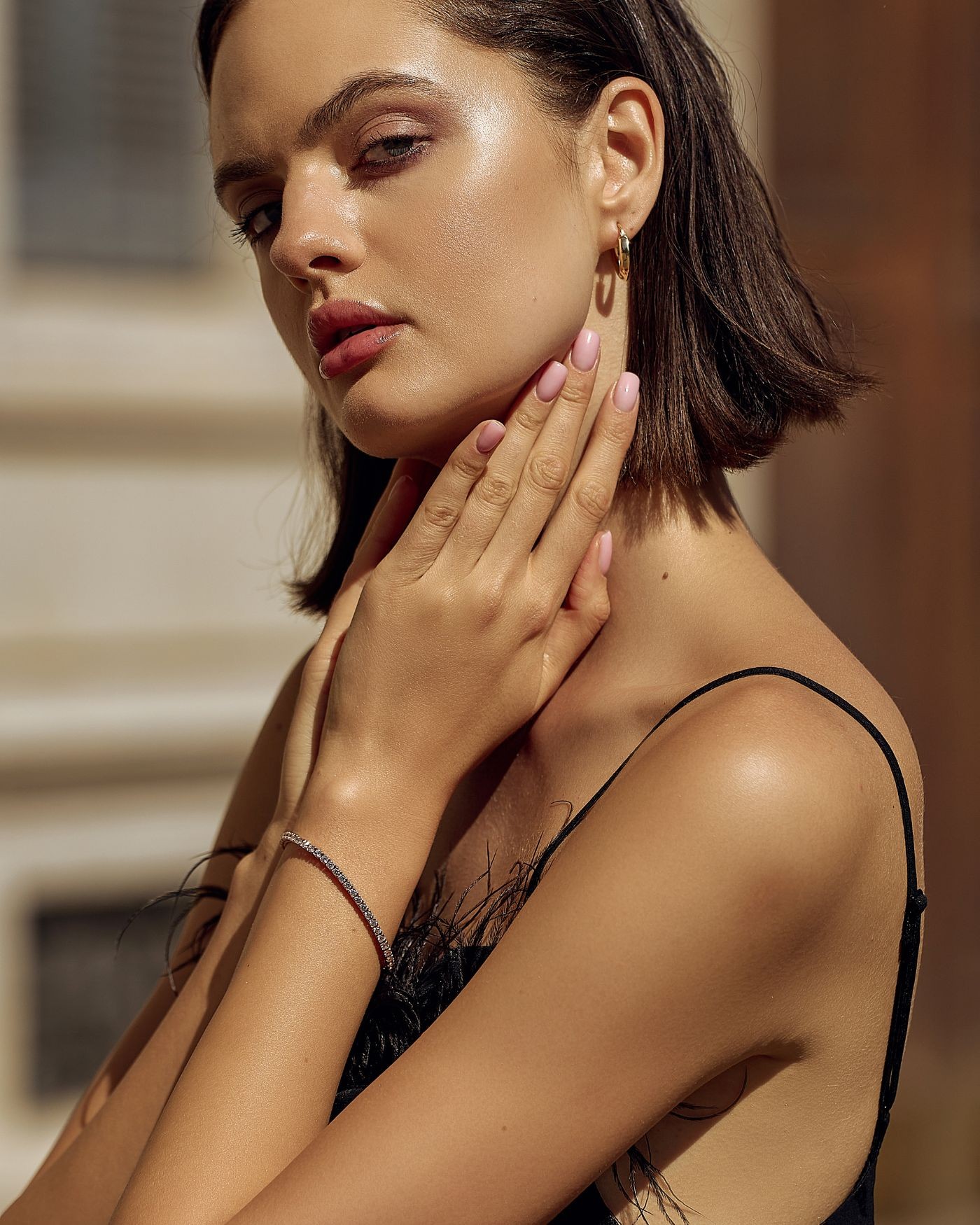 Pozłacana na różowo bransoletka Tennis z białymi cyrkoniami D.2,75mm  - 1