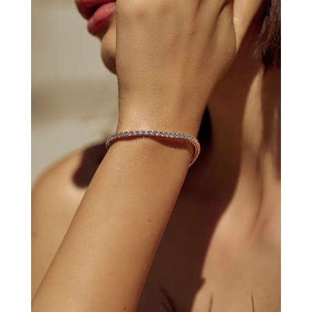 Bracciale tennis doratura oro rosa con zirconi bianchi D.2,75mm  - 4