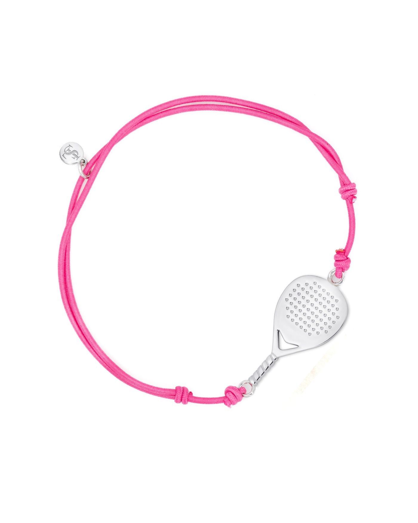 Bandeja X3 unisex bracelet in rhodium-plated silver on nylon cord  - 2