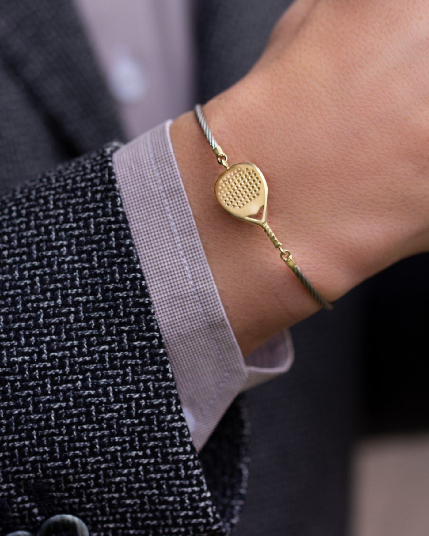 Padel Bracelet X3 in steel & gold 9ct  - 2