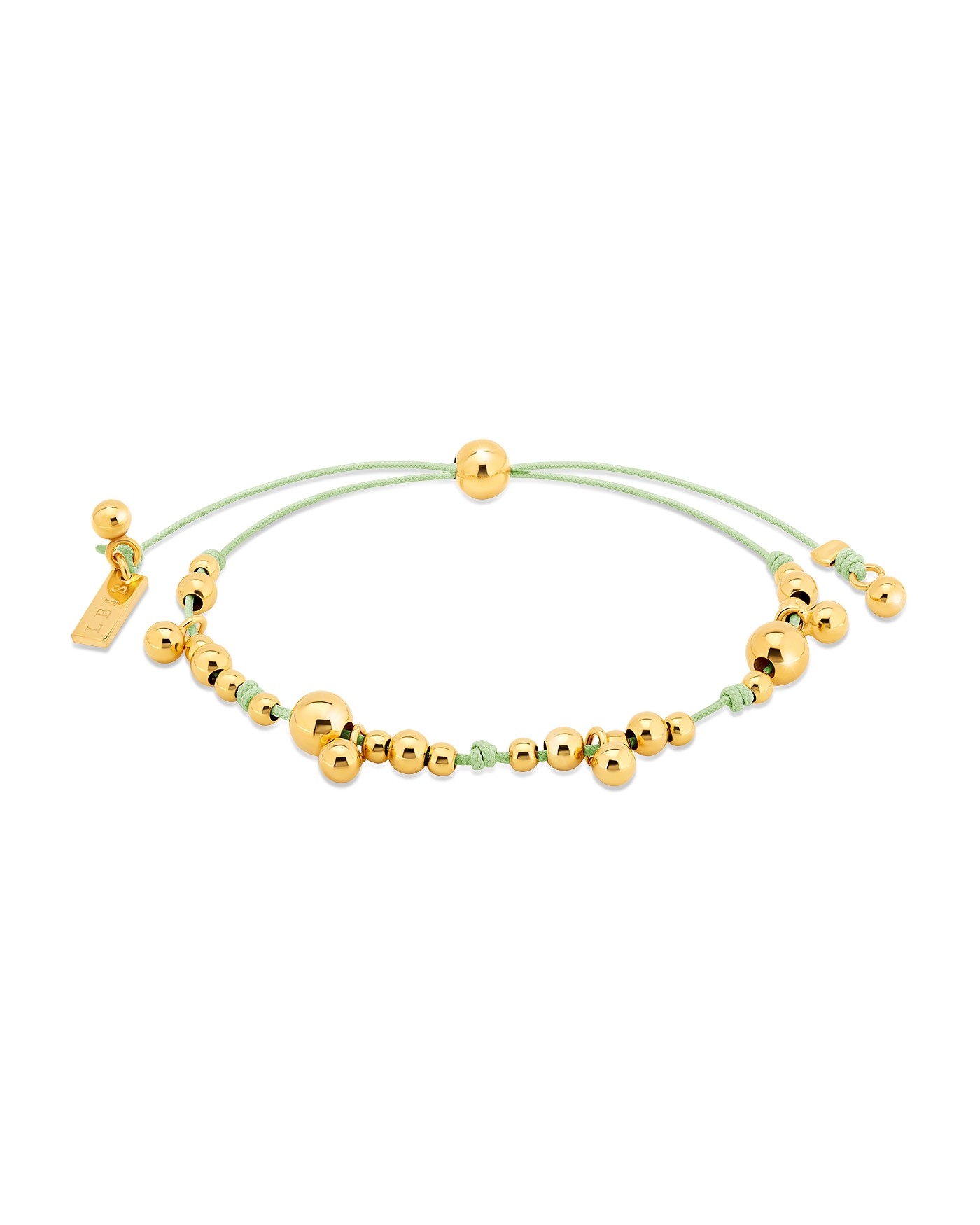 Bracelet on mint cord with gold-gilded beads  - 2