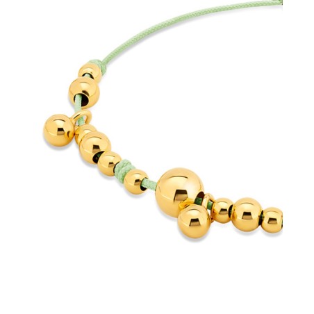 Bracelet on mint cord with gold-gilded beads  - 3
