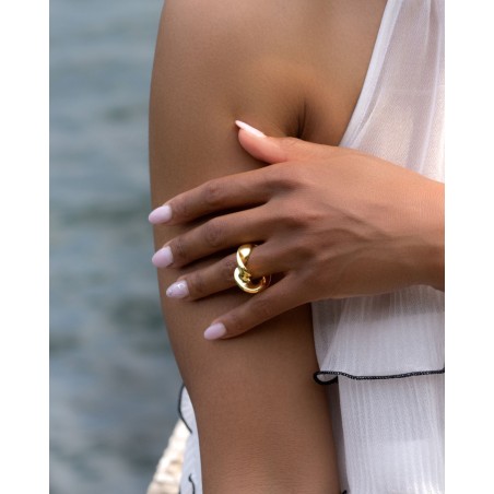 18K vergoldeter Ring Onde aus geblasenem Silber  - 2