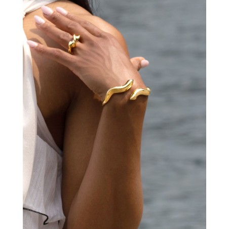 18K vergoldeter Ring Onde aus geblasenem Silber  - 3