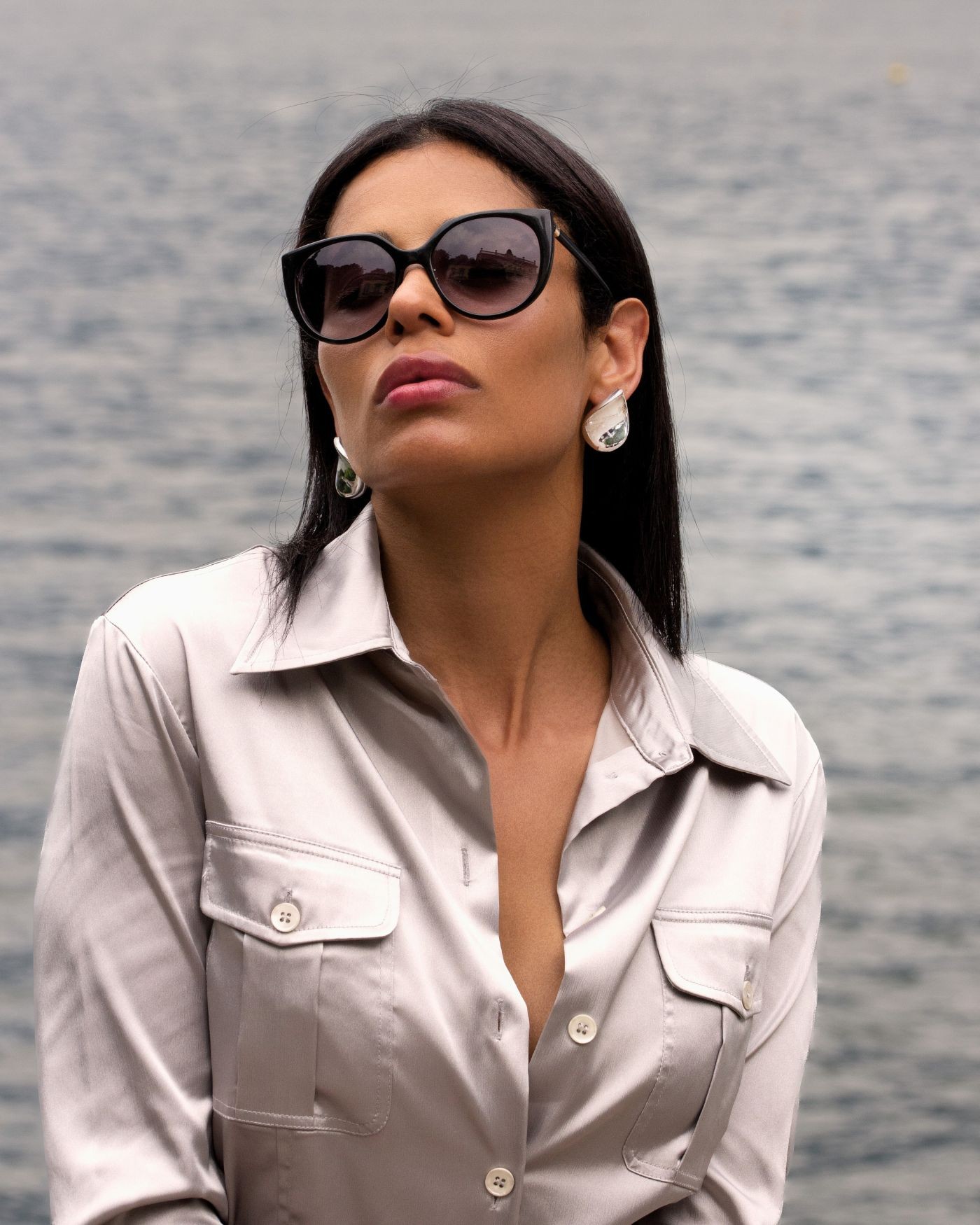 Electroformed rhodium-plated Pura Earrings  - 2