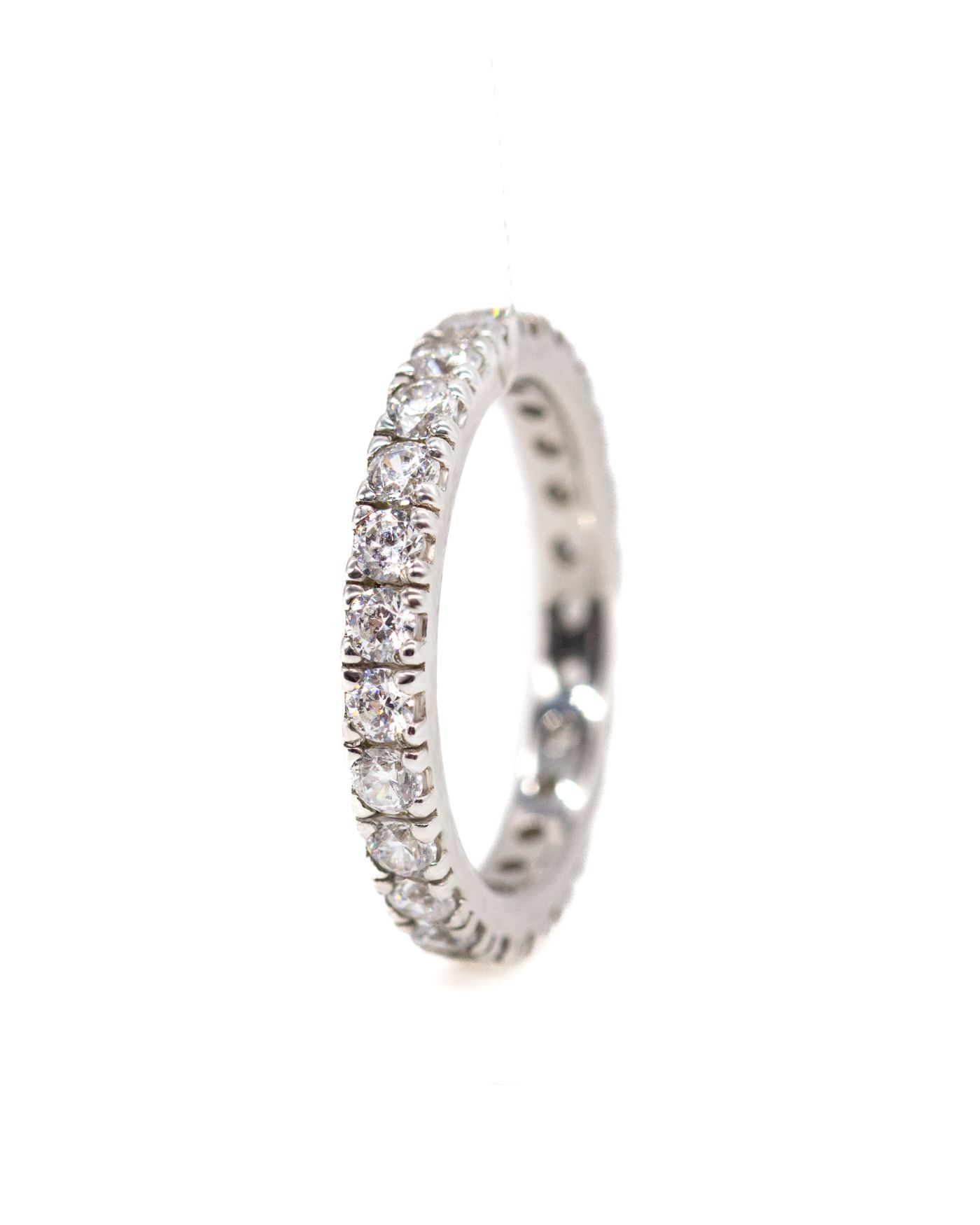Eternity rhodium-plated Ring with white zircons  - 1
