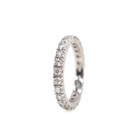 Eternity rhodium-plated Ring with white zircons  - 1