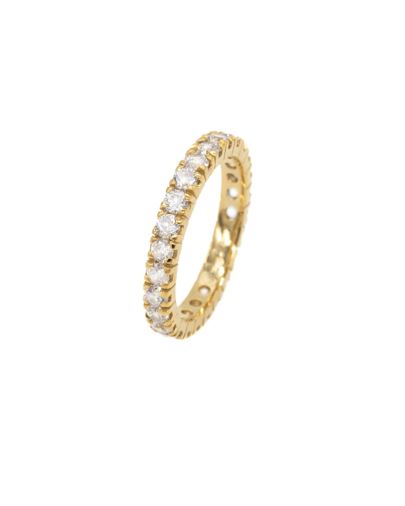 Eternity gold-gilded Ring with white zircons  - 2
