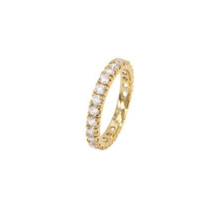 Eternity gold-gilded Ring with white zircons  - 2