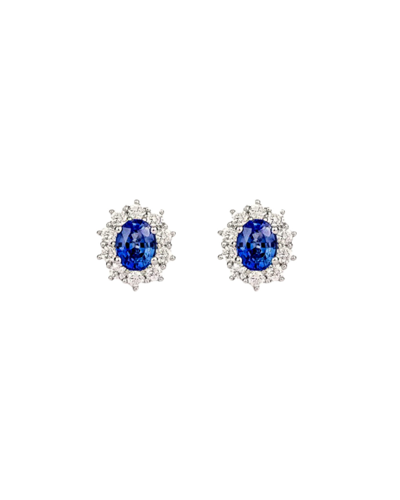 Kate earrings in rhodium-plated sterling silver with sapphire zirconias  - 2