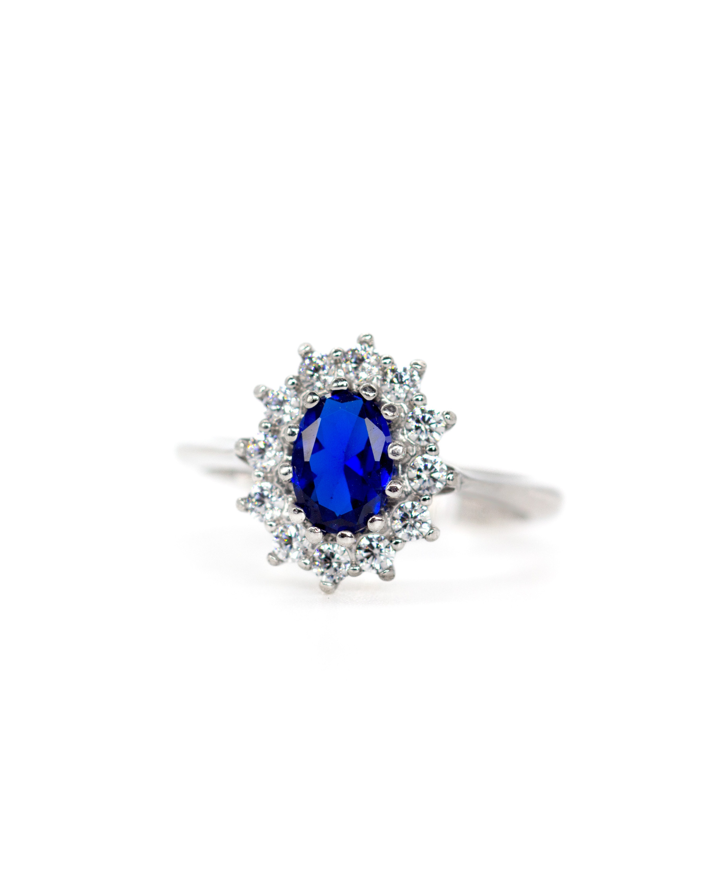 Kate ring in rhodium-plated sterling silver with sapphire zirconias  - 2