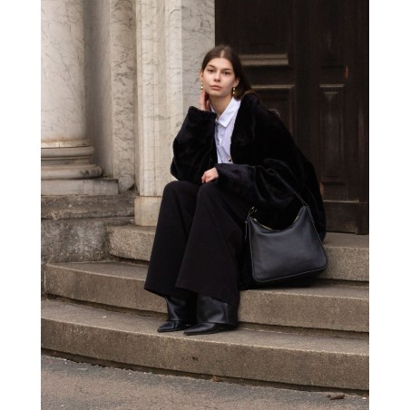 Shopper nera bag in Italian leather  - 1