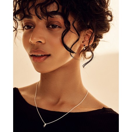 Pendant Earrings Raffinata with black heart  - 1