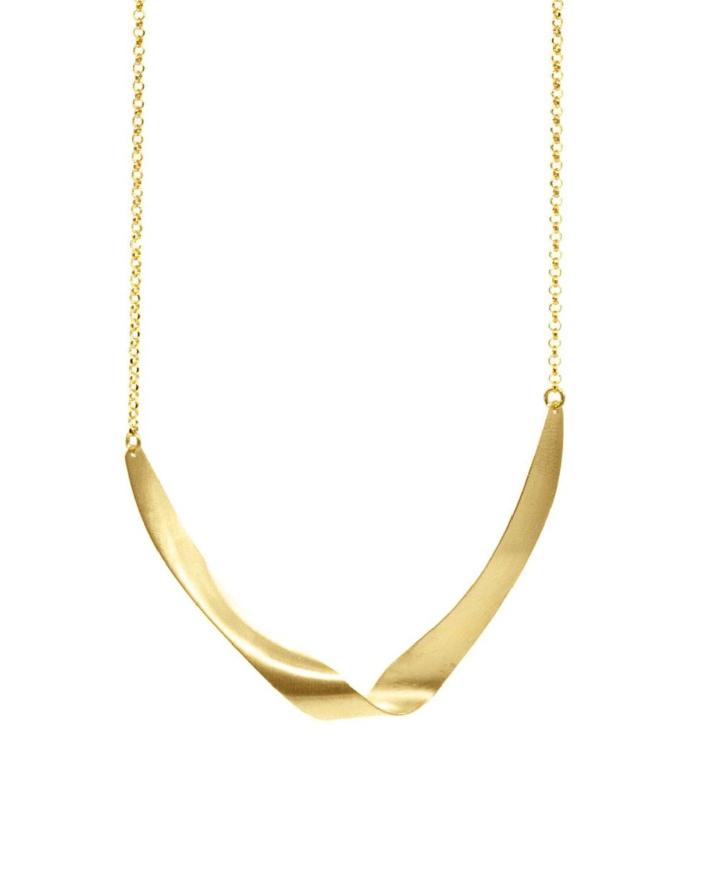 18k gold-gilded handsatinated Lumina necklace  - 3