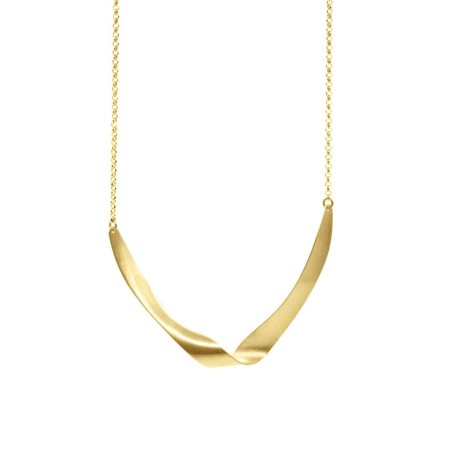 18k gold-gilded handsatinated Lumina necklace  - 3