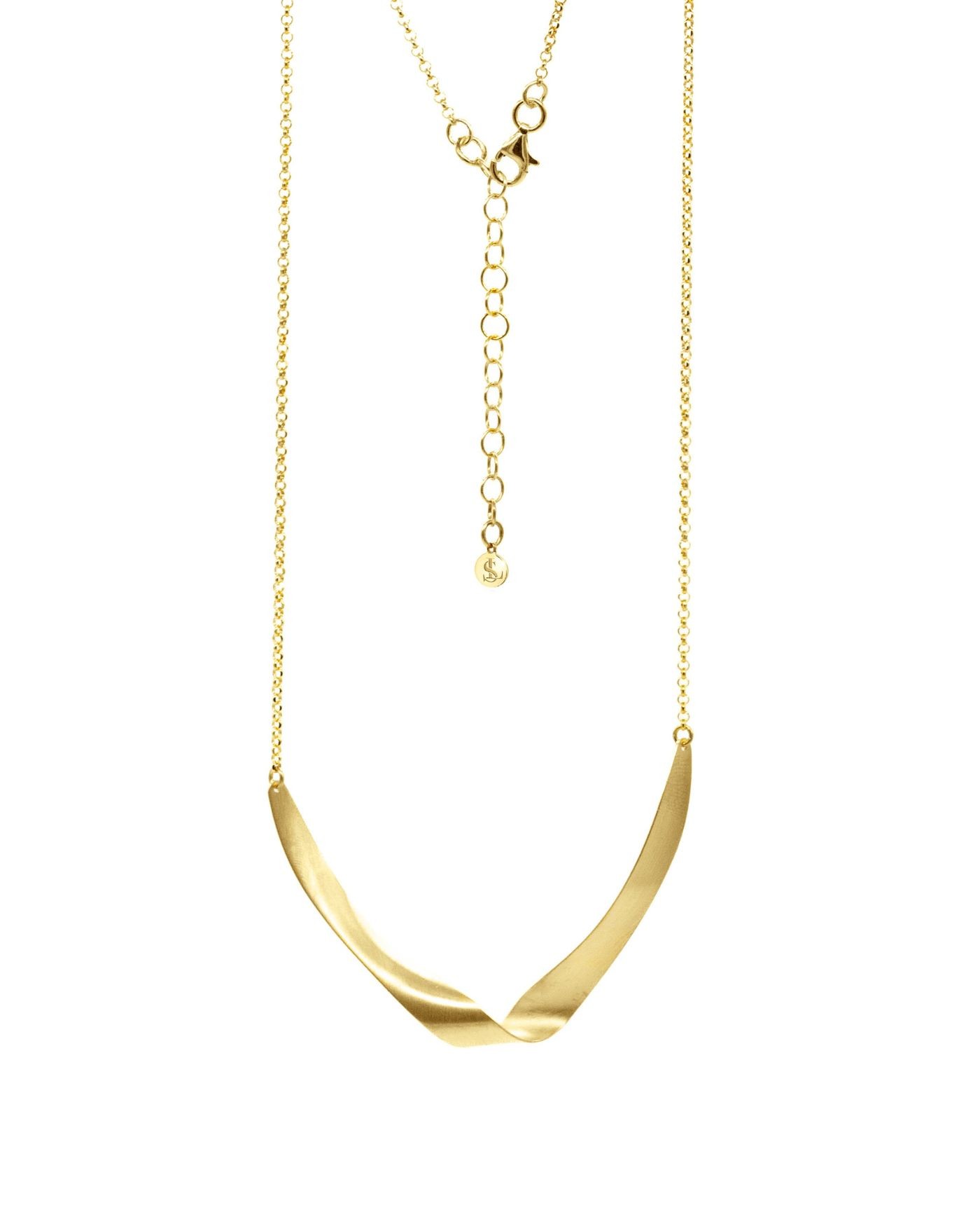 18k gold-gilded handsatinated Lumina necklace  - 2