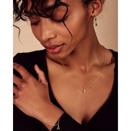 Necklace Alfabeto with white zirconia  - 3