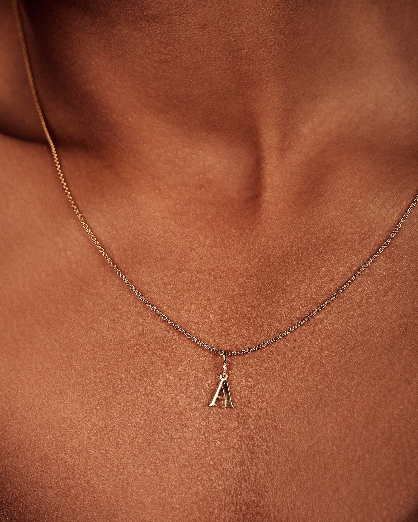 Halskette Alfabeto mit weißer Zirkon  - 2