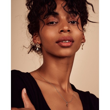 Earring Alfabeto with white zirconia  - 4