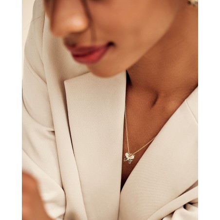 Schmetterlingshalskette Farfalla mit Schwarzen und Olivin Zirkonia  - 1