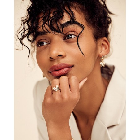 Farfalla Schmetterlingsring mit Schwarzen und Olivin Zirkonia  - 4