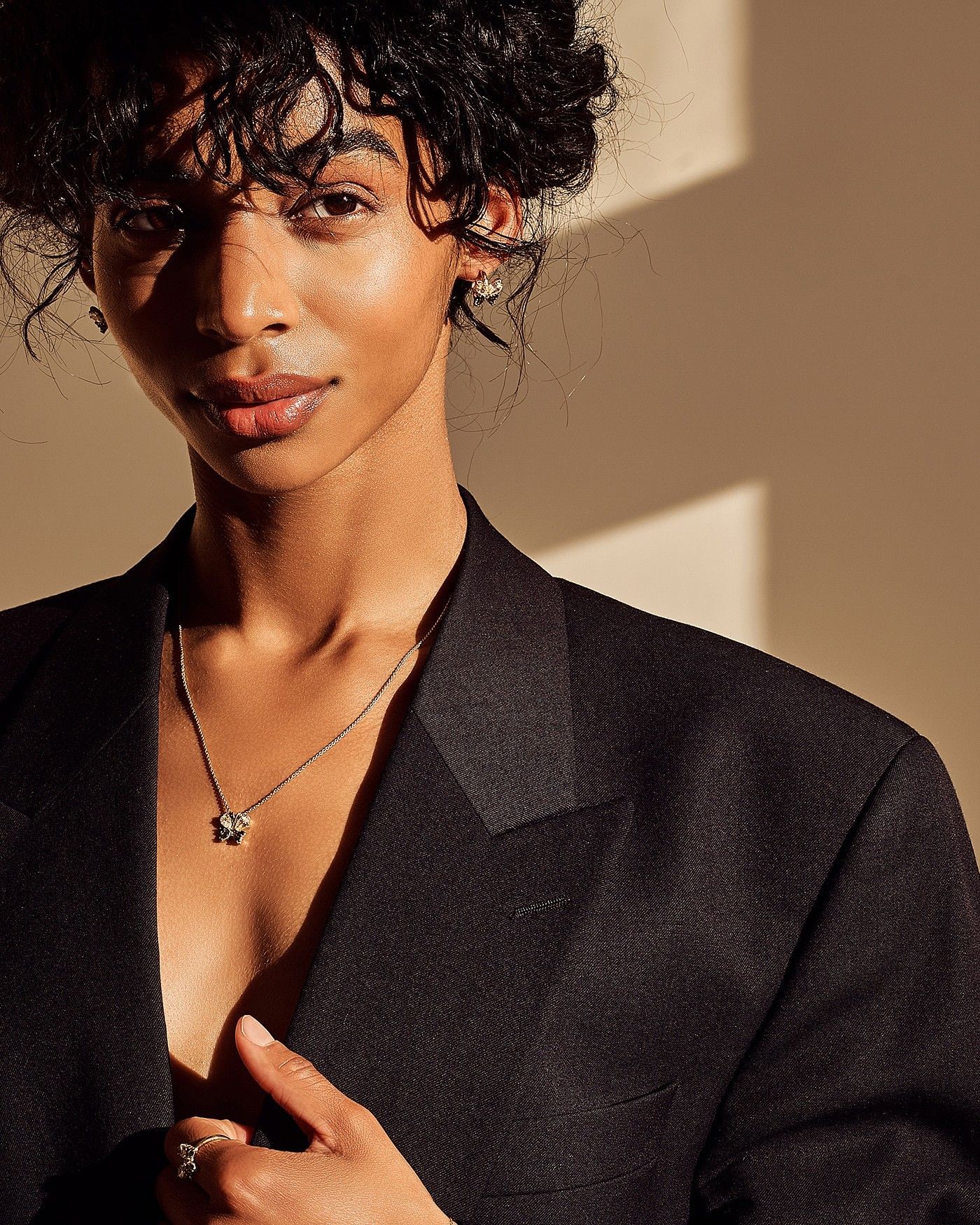 Schmetterlingshalskette Farfalla mit Schwarzen und Olivin Zirkonia  - 4