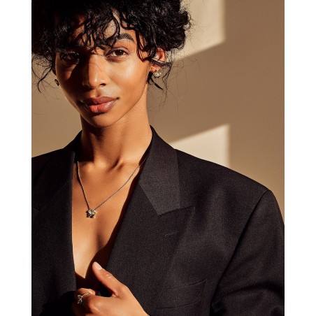 Schmetterlingshalskette Farfalla mit Schwarzen und Olivin Zirkonia  - 4