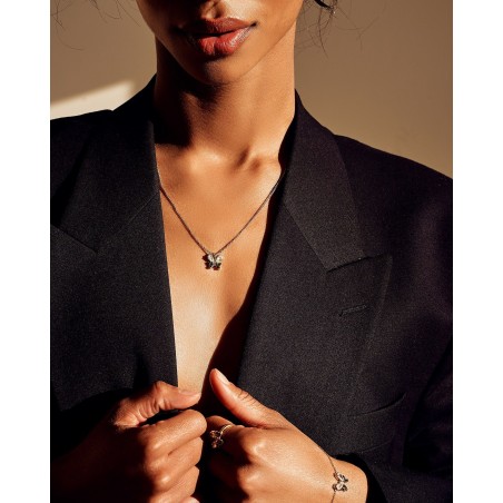 Bracciale Farfalla con zirconi neri e oliva  - 4