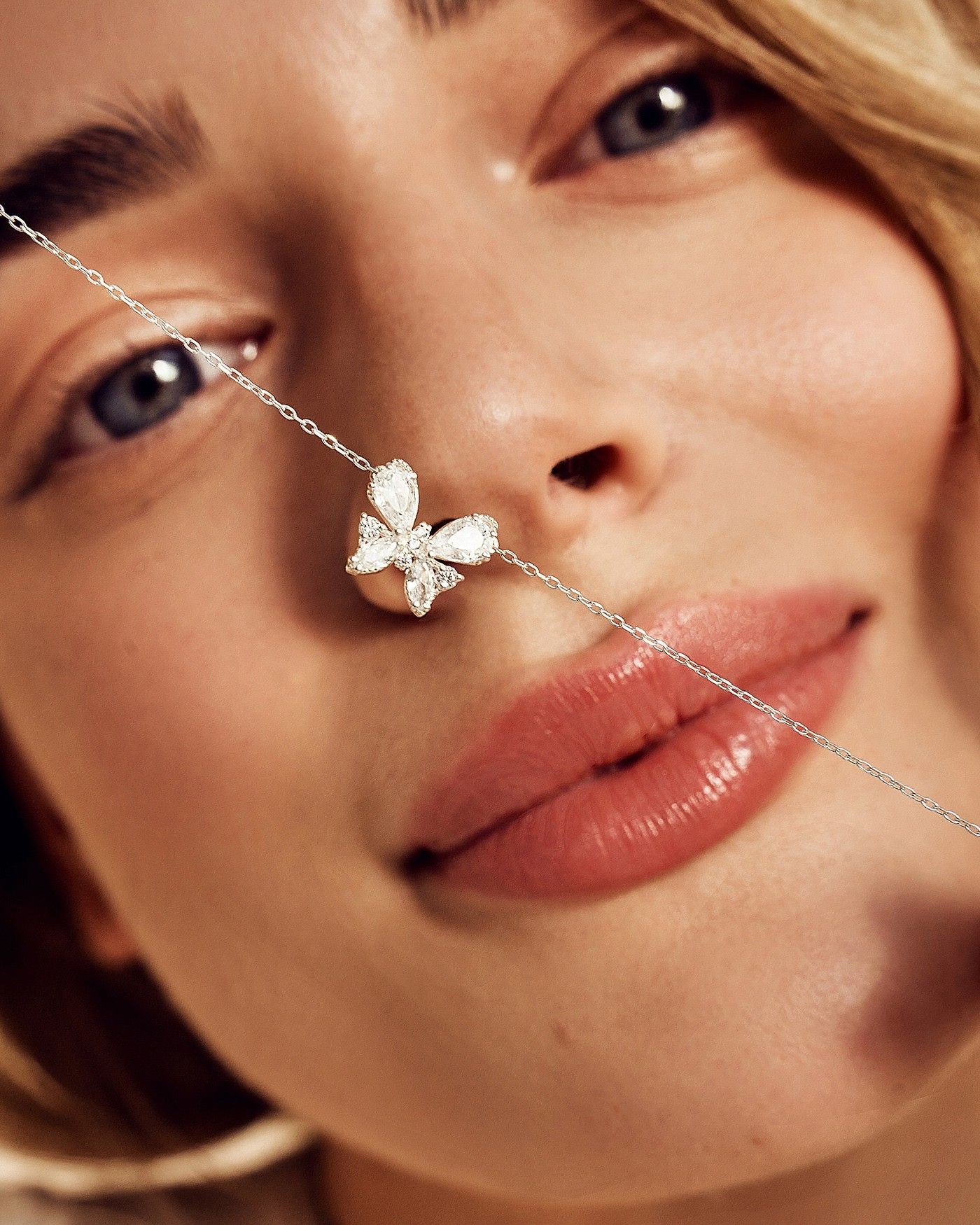 Farfalla Butterfly bracelet with white zircons  - 4