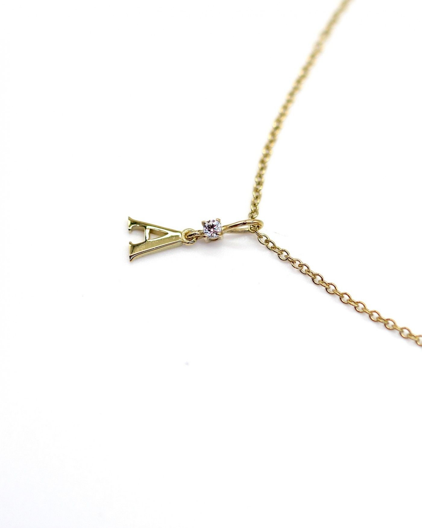 Necklace Alfabeto with white zirconia  - 4