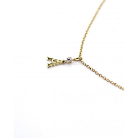 Necklace Alfabeto with white zirconia  - 4