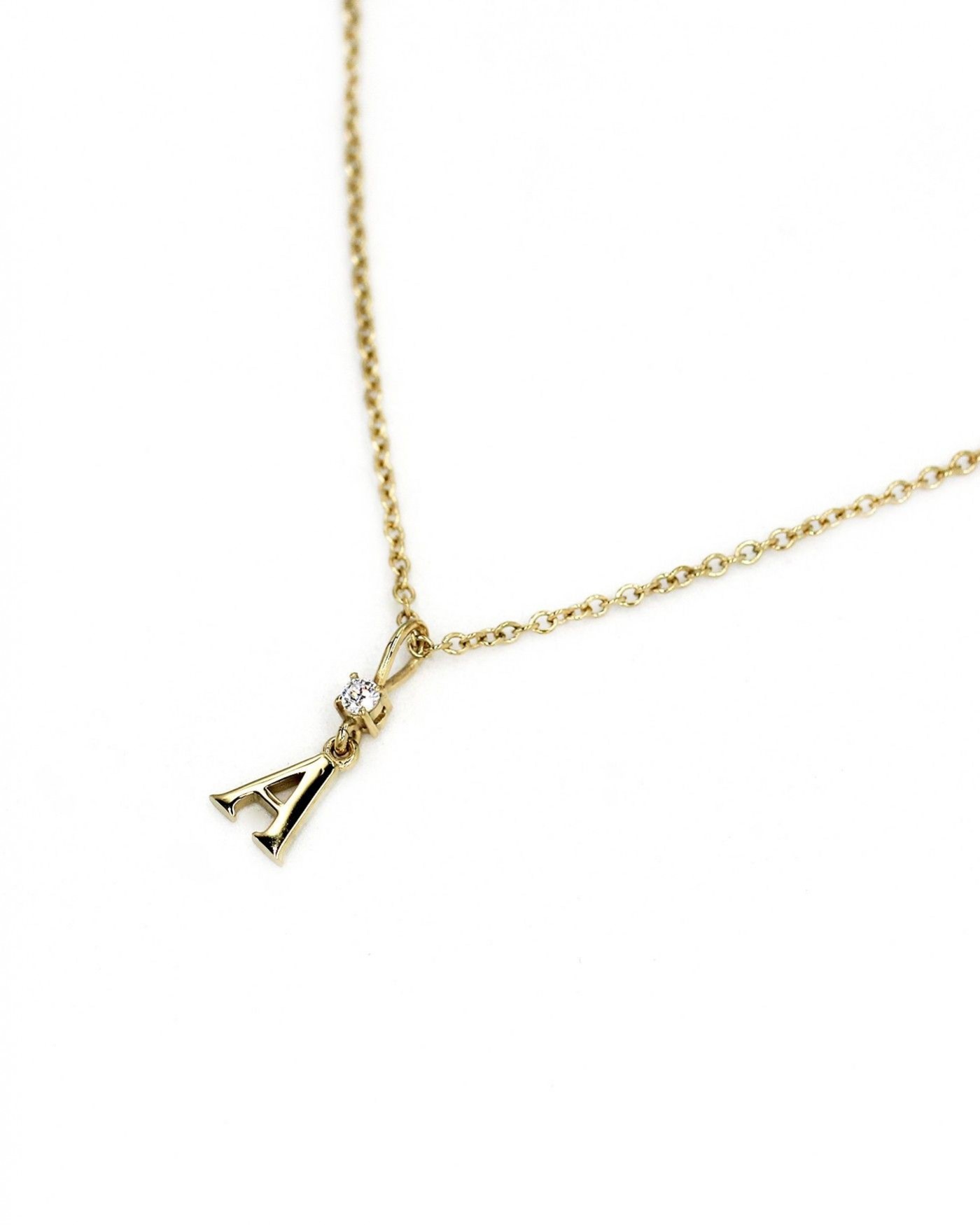 Collana Alfabeto con zircone bianco  - 1