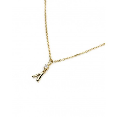 Collana Alfabeto con zircone bianco  - 1