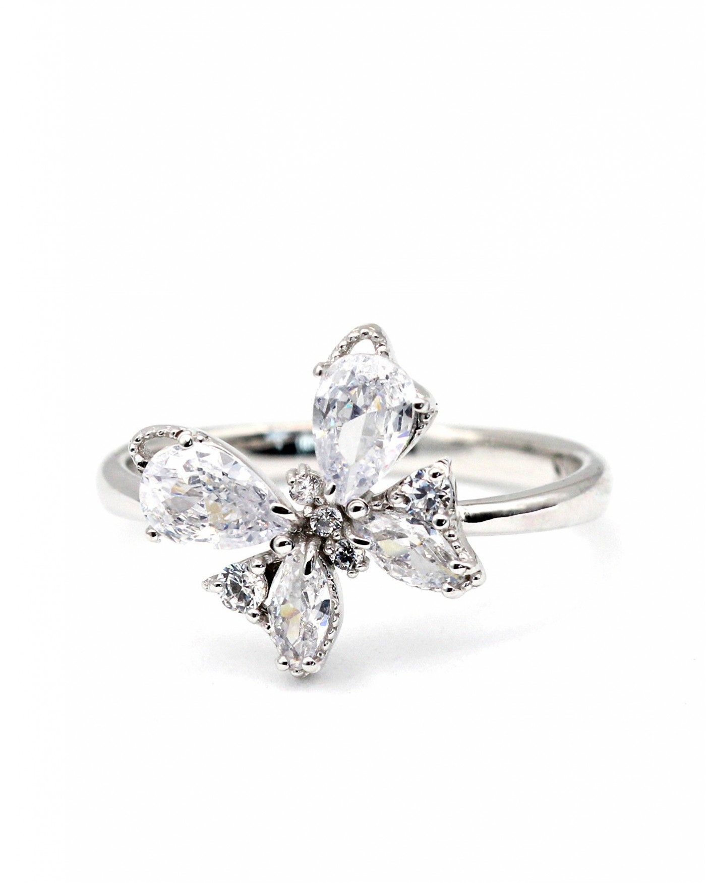 Schmetterlingsring Farfalla mit weißen Zirkonia  - 2