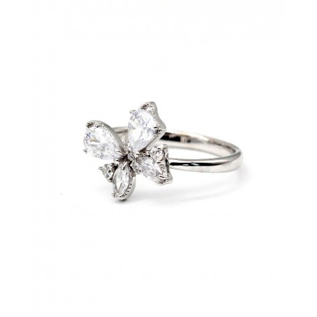 Farfalla Butterfly Ring with white zircons  - 3