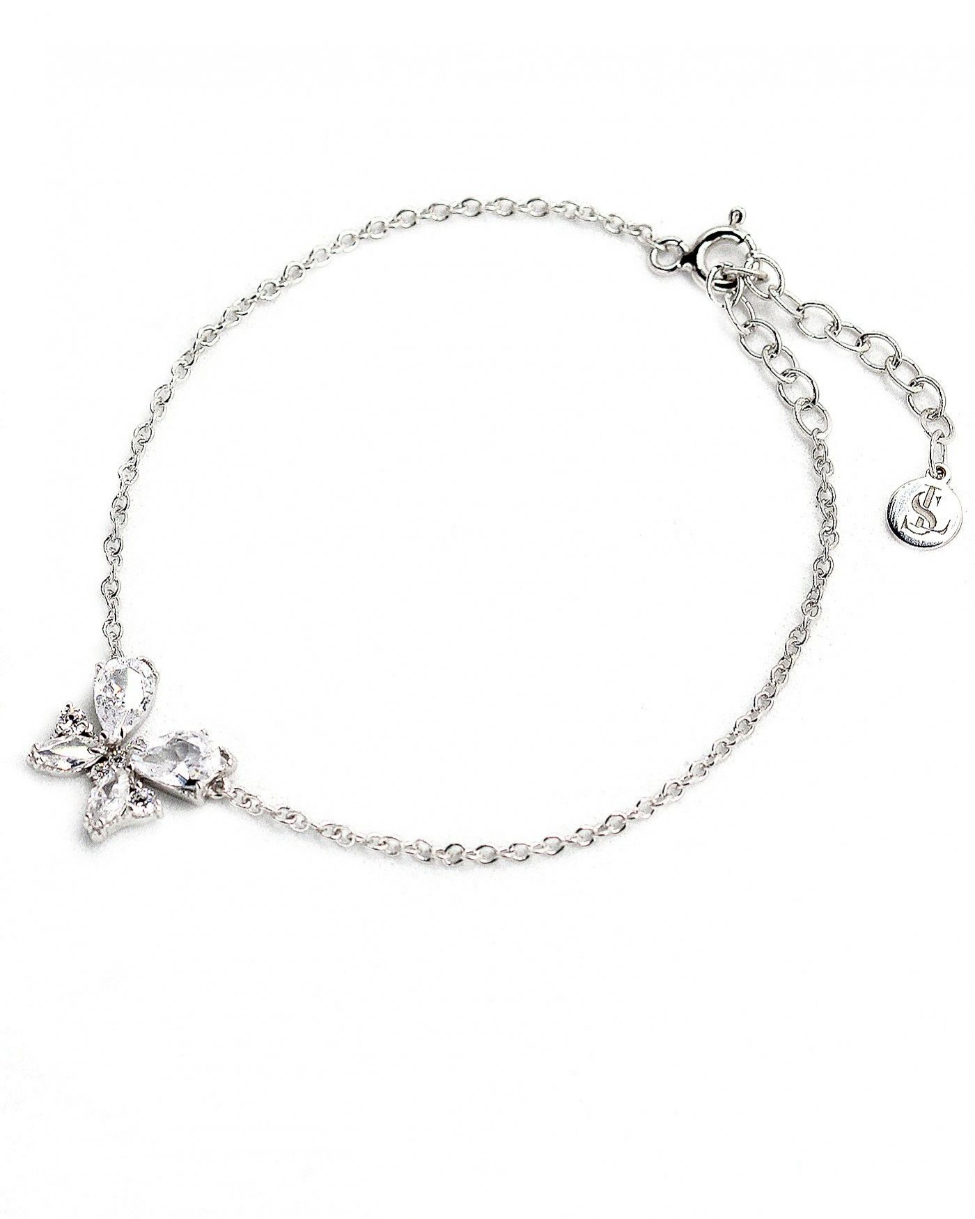 Farfalla Butterfly bracelet with white zircons  - 3