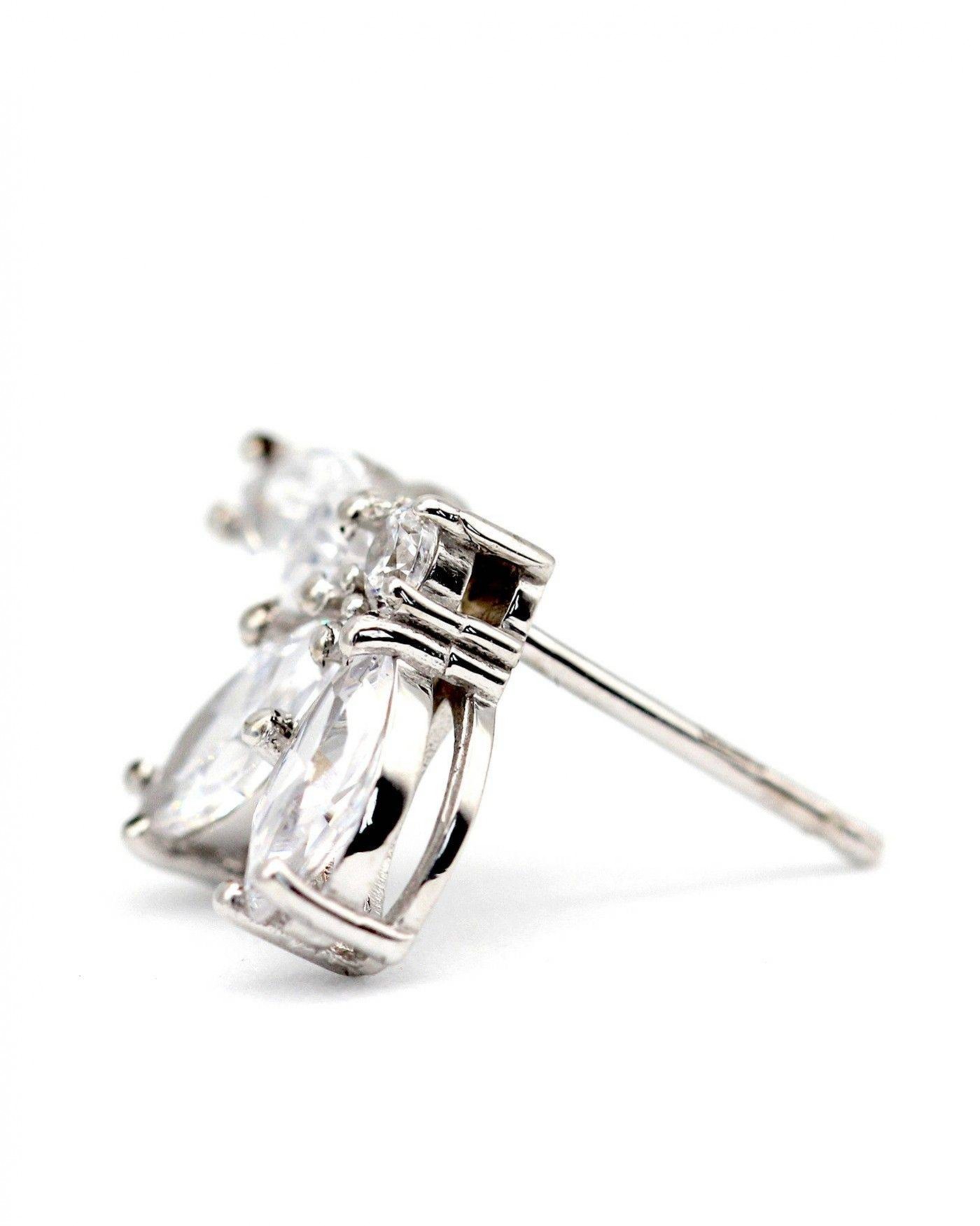 Blume Ohrringe Fiore mit weißen Zirkonia  - 3