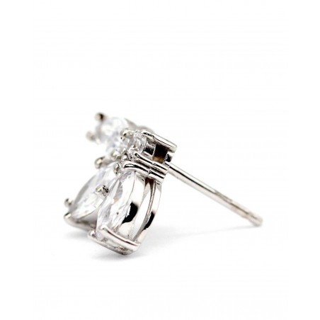 Blume Ohrringe Fiore mit weißen Zirkonia  - 3