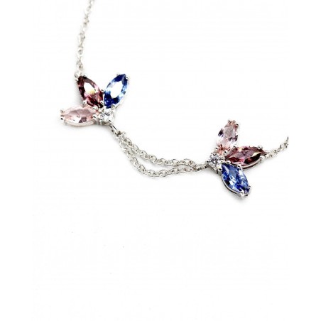 Blume Armband Fiore mit Rhodolith und Saphir  - 3