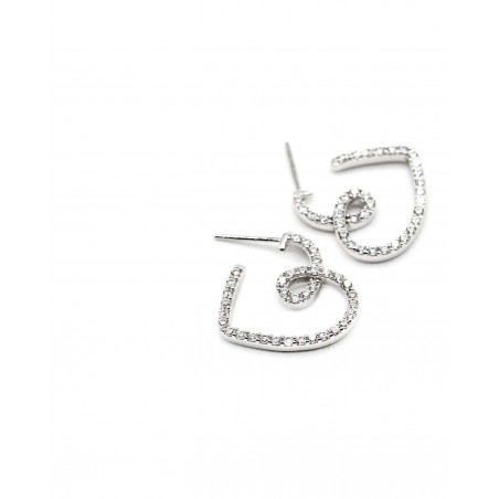 Weiße Herz Ohrringe Eterna  - 3
