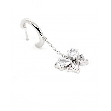Pendant Butterfly Earrings Farfalla with white zircons  - 3