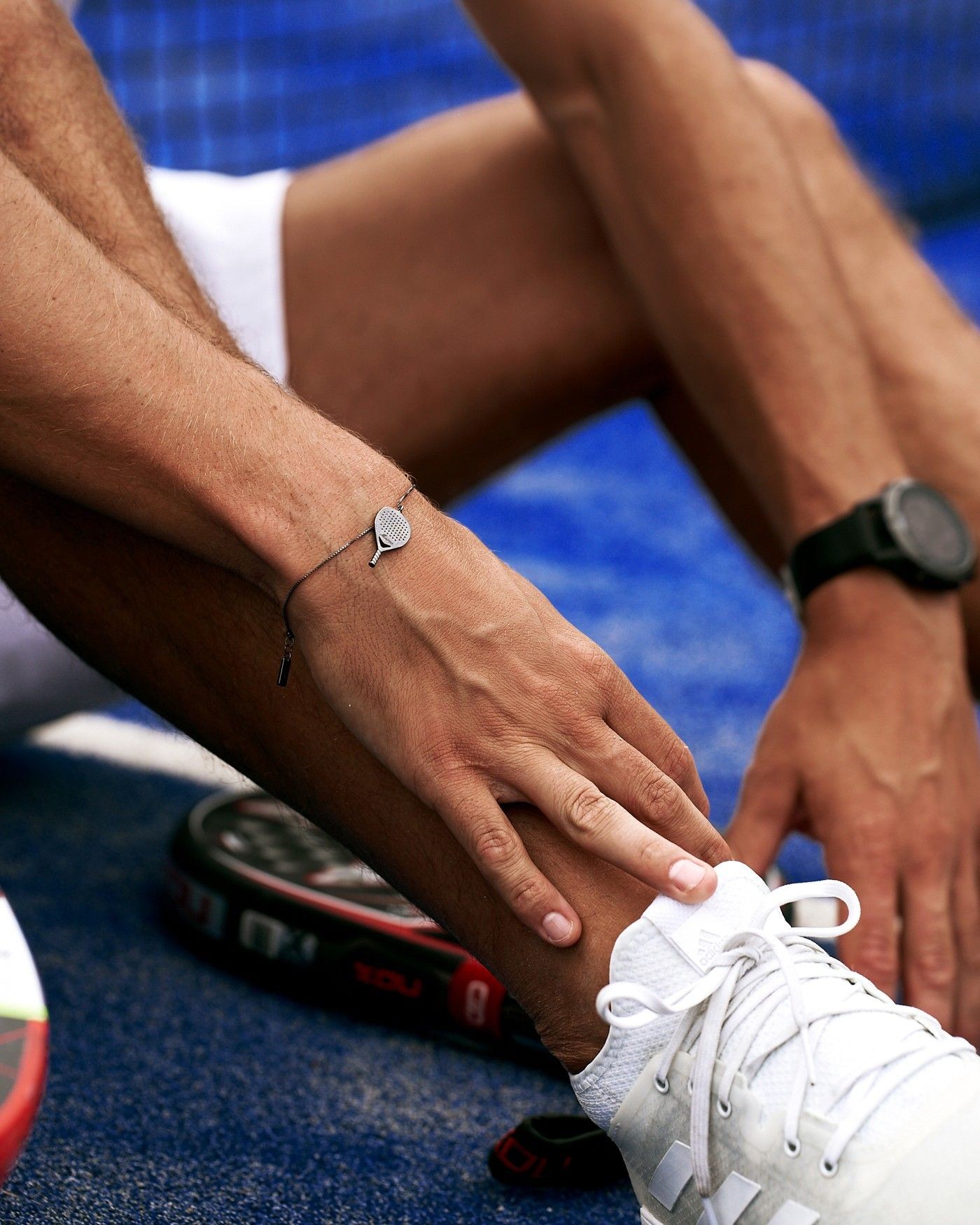 Herren dunkles Silber Padel Armband X3  - 4