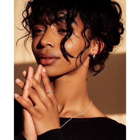 Ohrringe Raffinata Mini Hoop mit schwarzem Herz  - 1