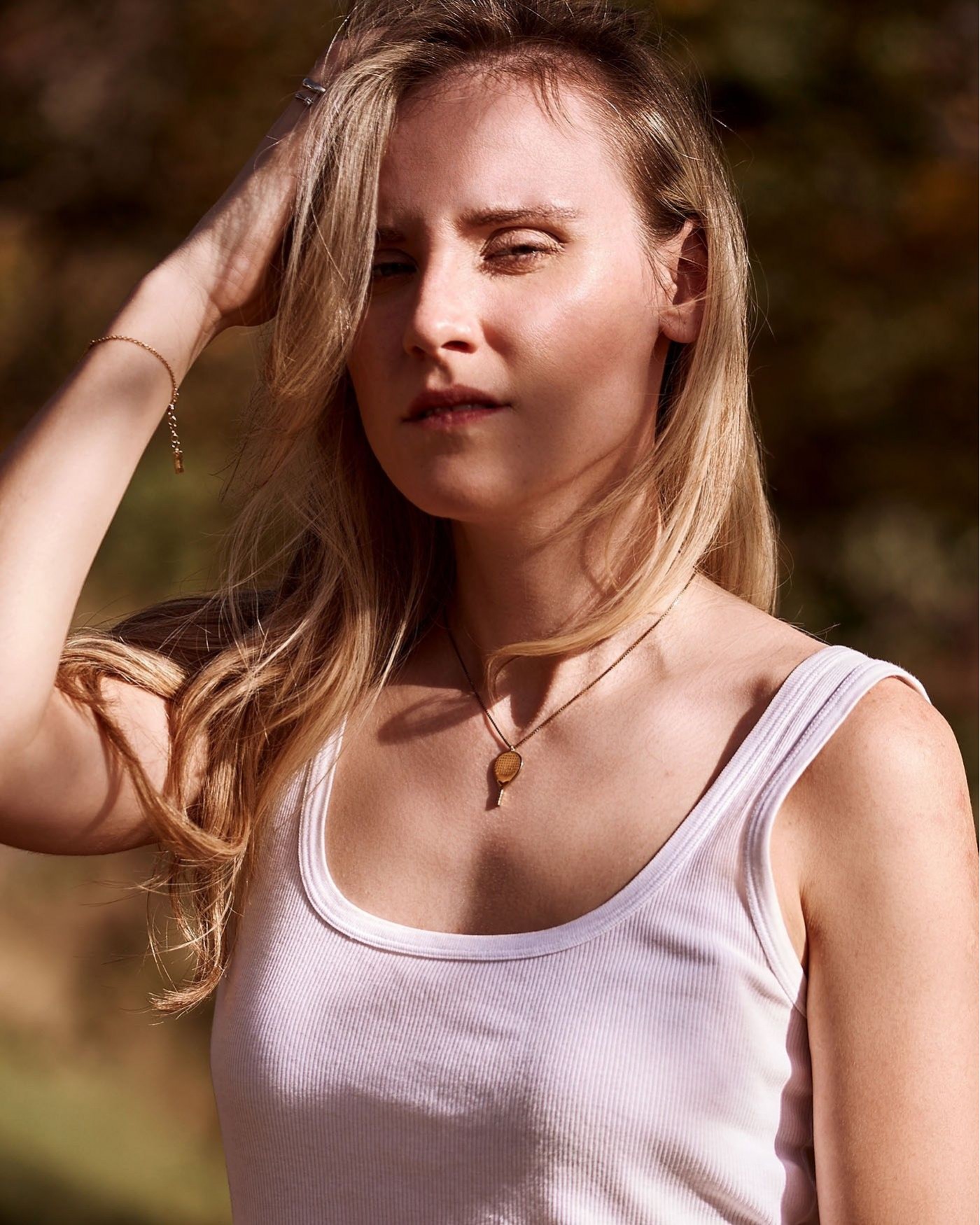 Women's gold gilded padel X3 necklace  - 1